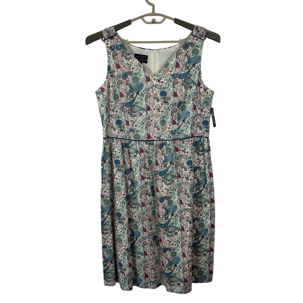 Lord & Taylor Liberty London Dress NEW 10 Cotton paisley sleeveless knee-length